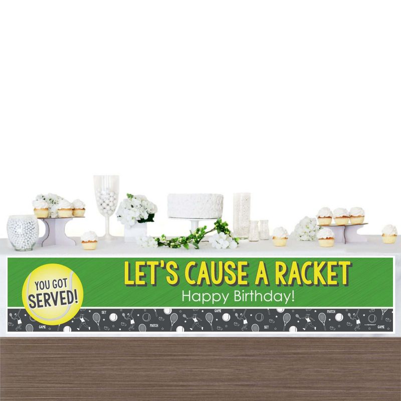 Big Dot of Happiness You Got Served - Tennis - Tennis Ball Happy Birthday Decorations Party Banner