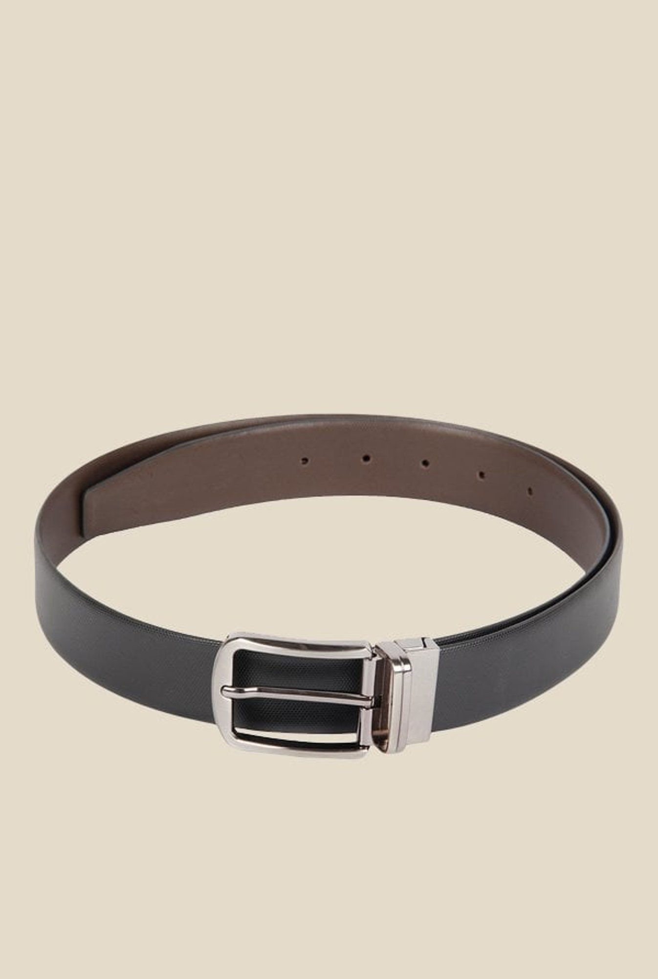 Kara Black Textured Leather Belt