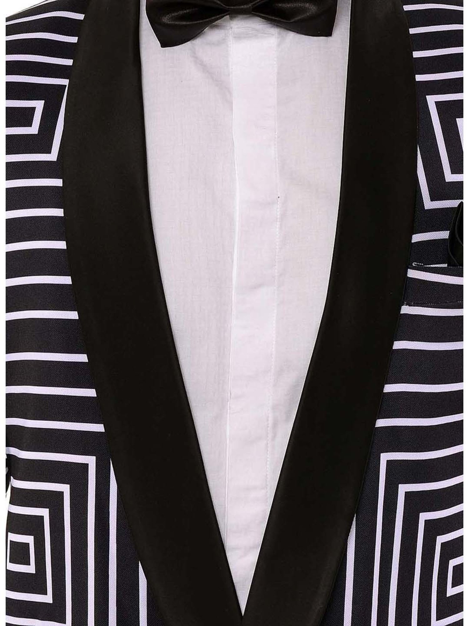 Hangup Plus Black Regular Fit Printed Blazer