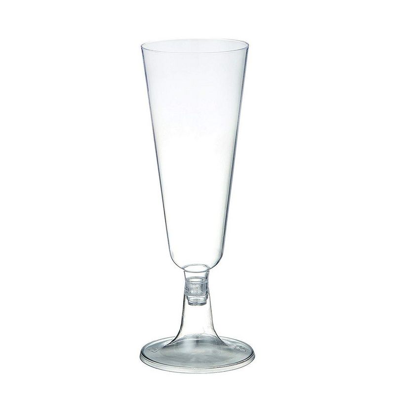 Juvale 50-Count Plastic Clear Champagne Glasses Flutes for Parties, Events, Celebrations, 5 Fl.Oz