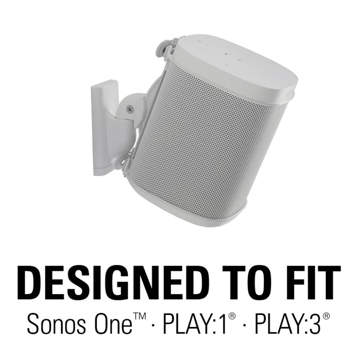 Sanus Wireless Speaker Swivel and Tilt Wall Mount for Sonos ONE, PLAY:1, and PLAY:3 - Each (White)