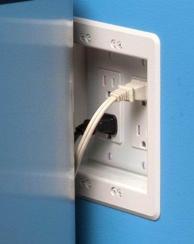 iMBAPrice DVFR2W-1 (2-Gang) Recessed Electrical Outlet Mounting Box w/ Paintable Wall Plate, 1-Pack