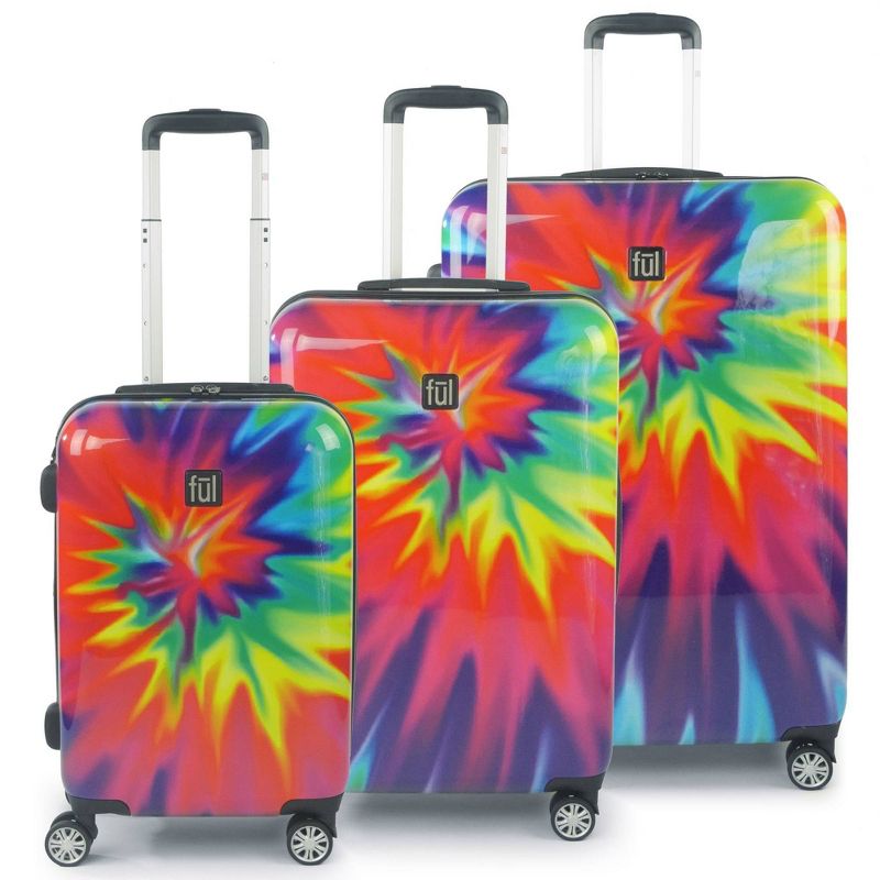 FUL 3pc Hardside Spinner Luggage Set - Tiedye Swirl