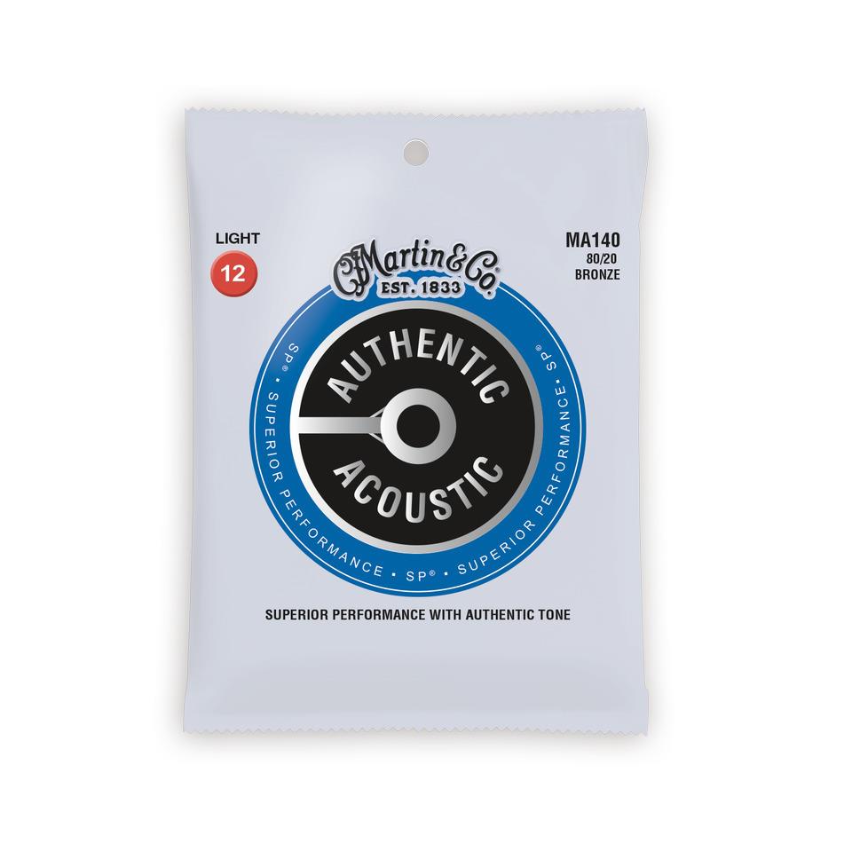 Martin MA140 SP 80/20 Bronze Light Authentic Acoustic Guitar Strings