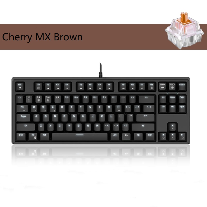 Royal Kludge RK987  N-key Rollover Ergonomic Design,Cool Exterior USB Wired PBT Keycaps White Backlit Keyboard for Gaming and Office - Black( RK Black Switch)