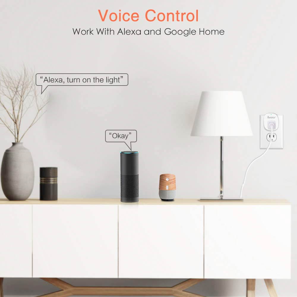 AvatarControls WiFi Smart Plug,UL Certified Wireless Smart Home Outlet Timer Switch,Remote Control ON/OFF Household Appliances Anywhere,Work with Alexa/Google Assistant, No Hub Required