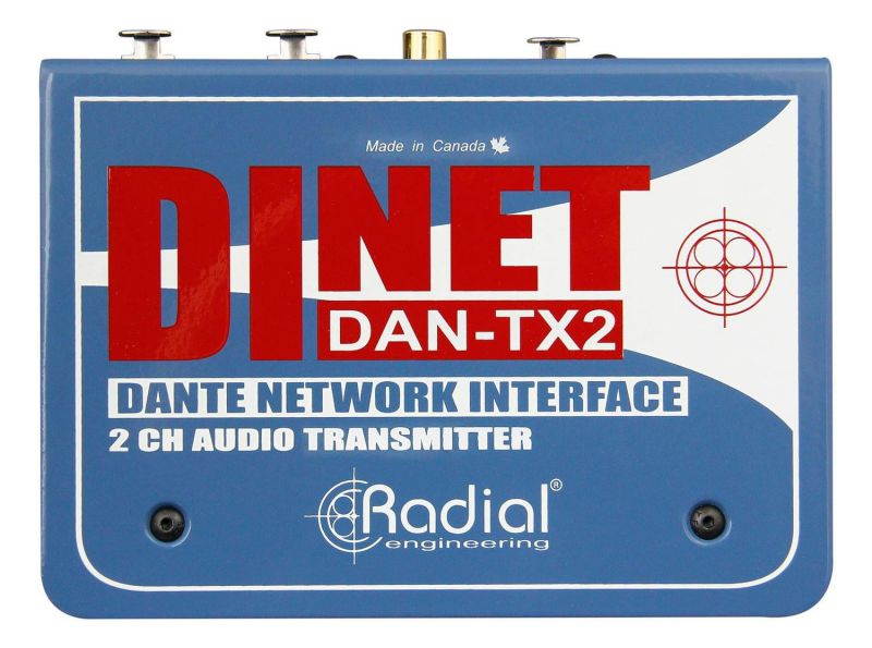Radial DiNET DAN-TX2 2-Channel Dante Network Transmitter