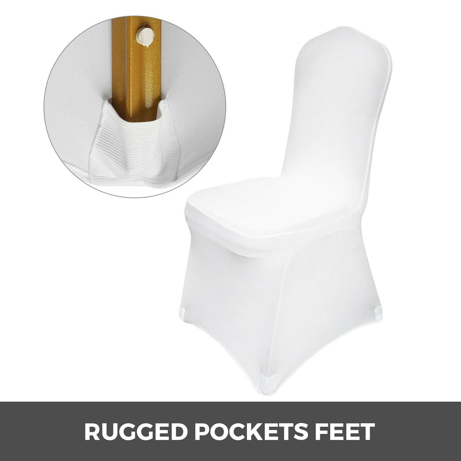 100PCS Spandex Stretch Chair Covers White for Wedding Party Banquet Decoron