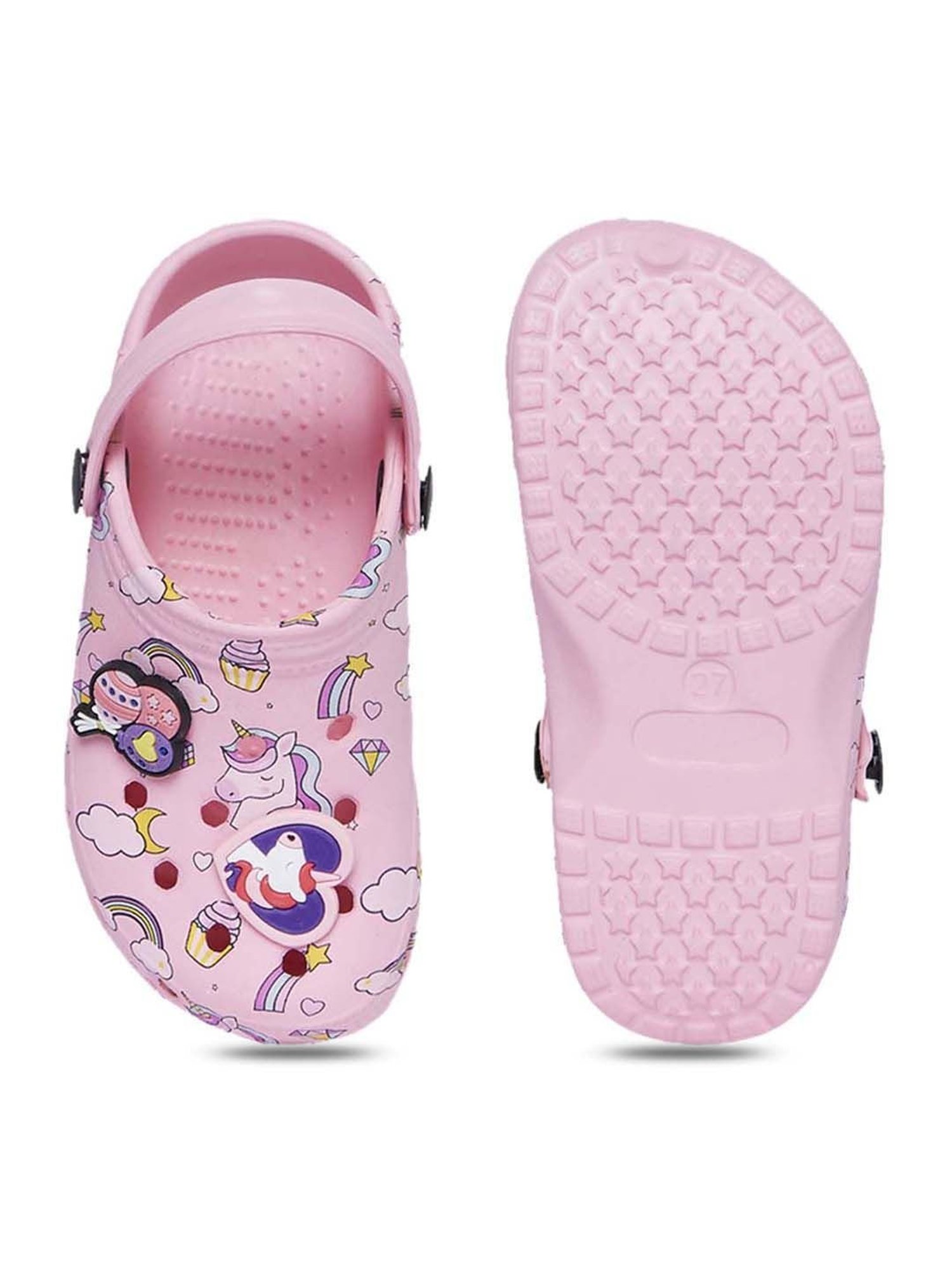 Passion Petals Kids Pink Sling Back Clogs