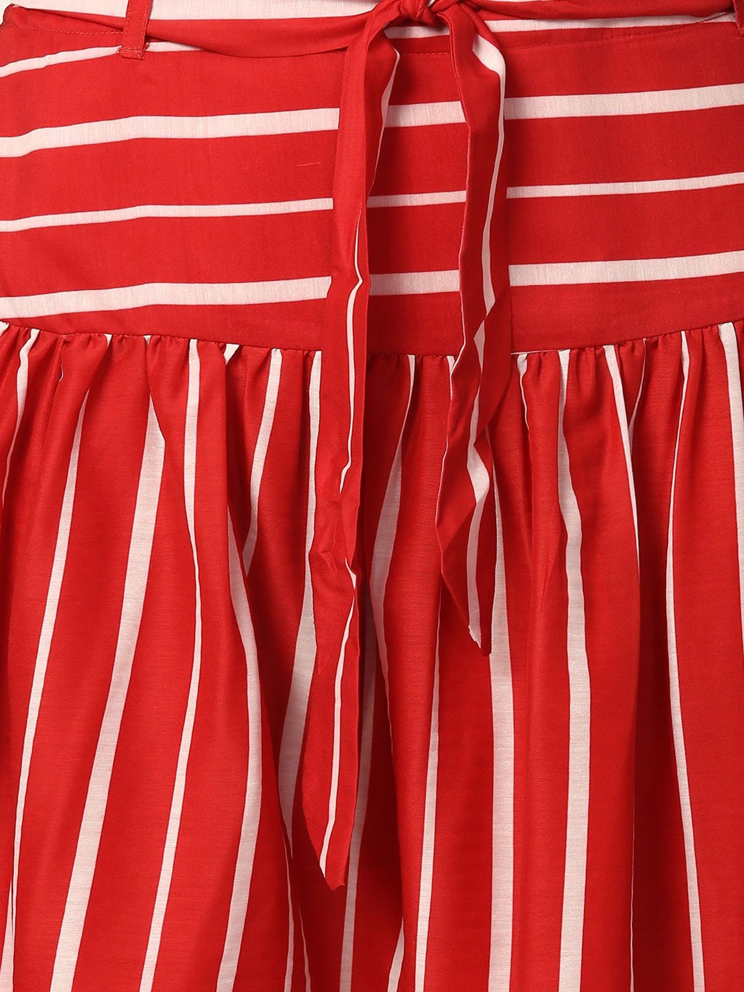 Elle Red Striped Skirt