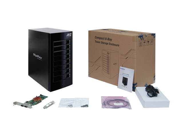 HighPoint RocketStor 6418AS - 8-Bay 6 Gb/s SAS / SATA Hardware RAID Tower Enclosure