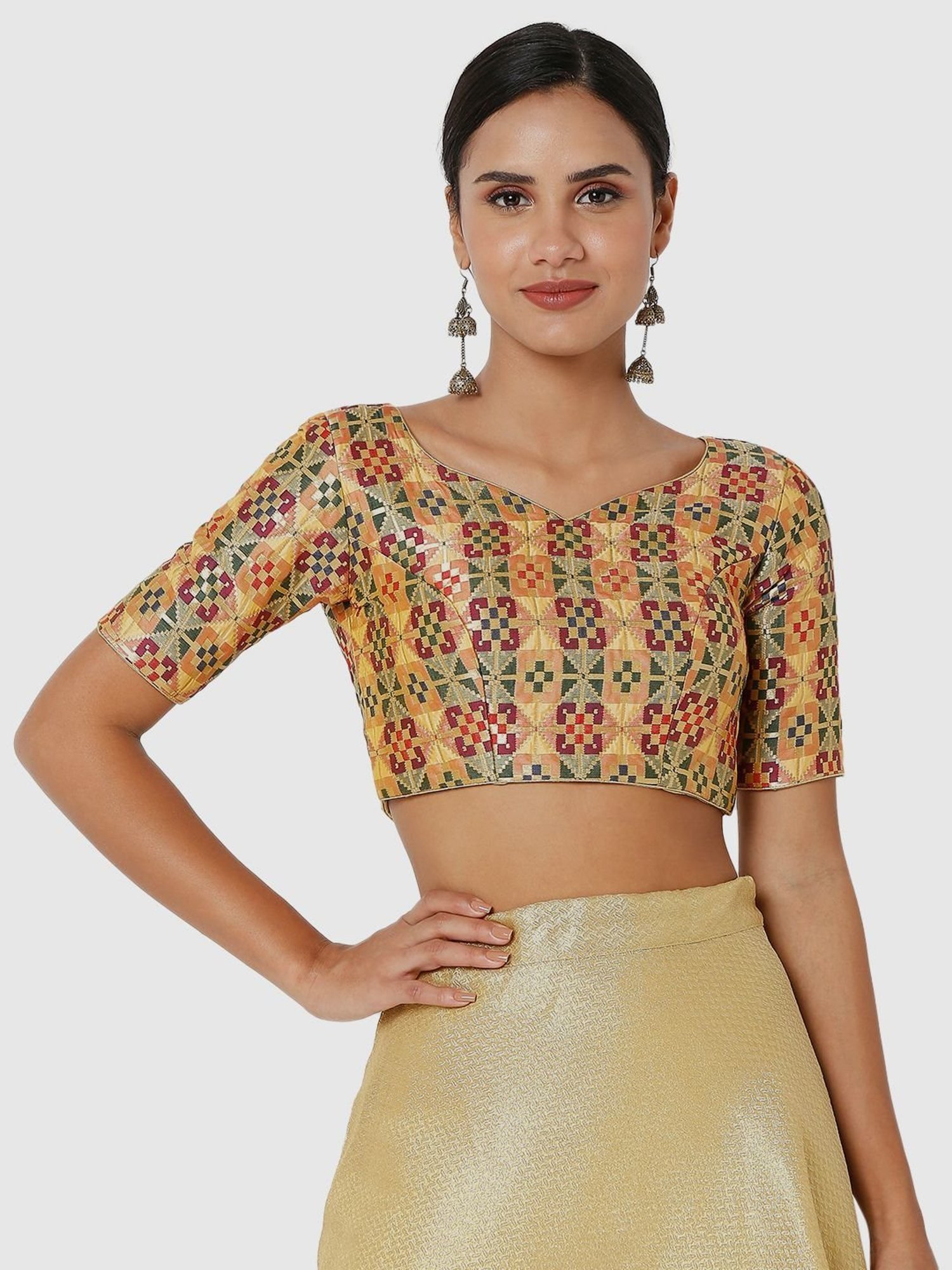 Salwar Studio Red Textured Blouse