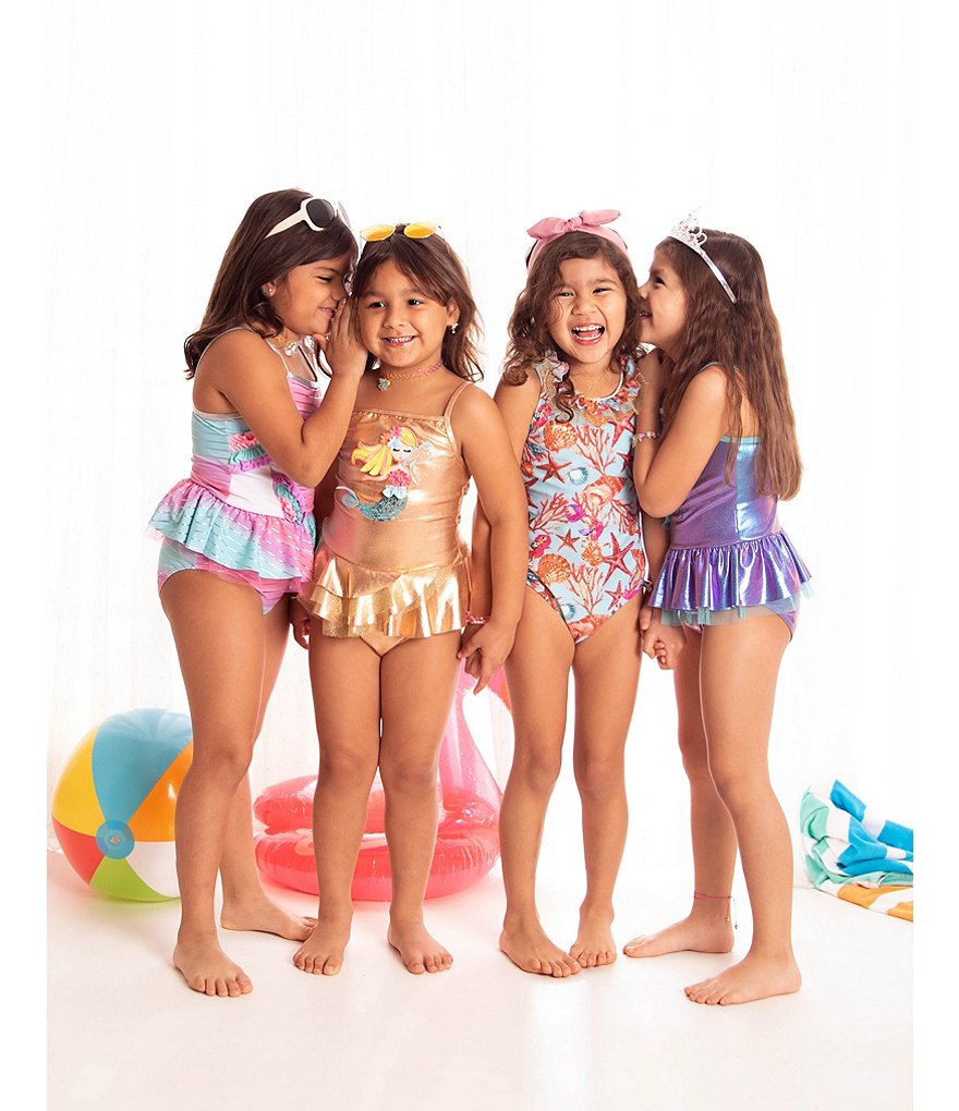 Tea Collection Little Girls 2-6 Printed Ruffled Tankini