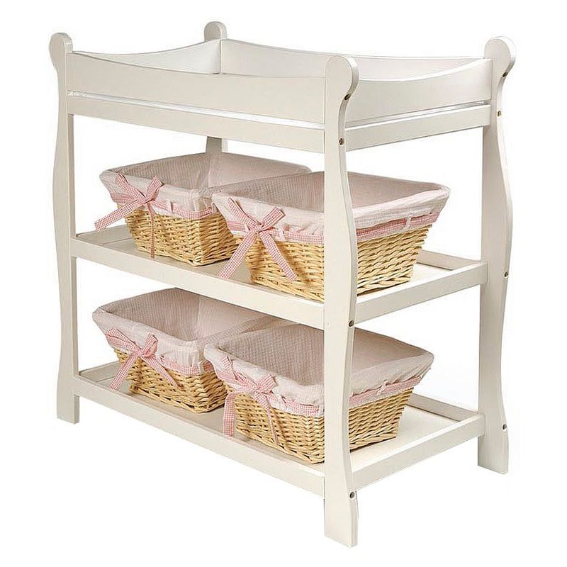 Hankel Changing Table - Pure White and Weathered Oak - South Shore