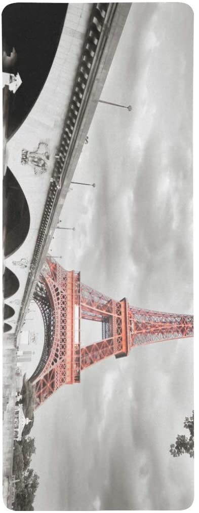 InterestPrint Soft Extra Extended Large Gaming Mouse Pad with Stitched Edges, Desk Pad Keyboard Mat, 31.5 x 12In - Paris Eiffel Tower in Monochrome Style with Selective Colorization