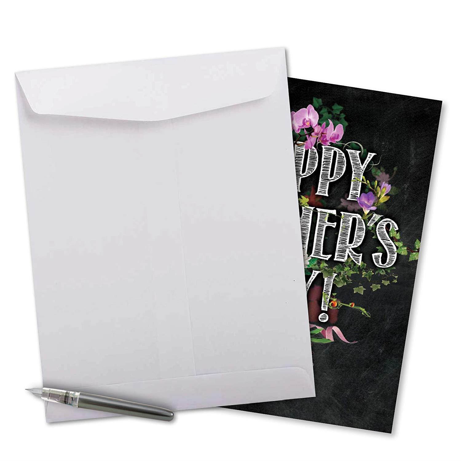 Jumbo Mother's Day Card: Chalk And Roses Featuring Chalkboard Styled Written Gratitudes Combined with Beautiful and Colorful Floral Sprays,With Envelope (Extra Large Version: 8.5'' x 11'') J2358KMDG