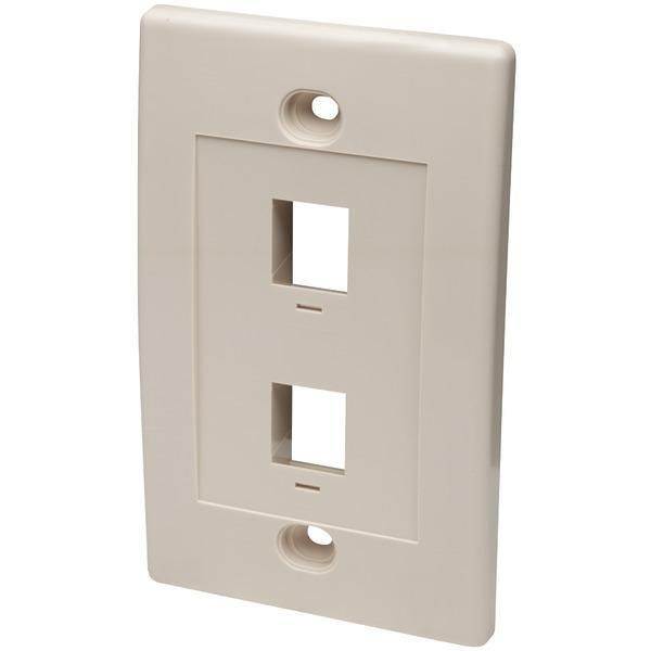 INTELLINET NETWORK SOLUTIONS 162838 Single-Gang Keystone Wall Plate, 2 Outlet ,Ivory