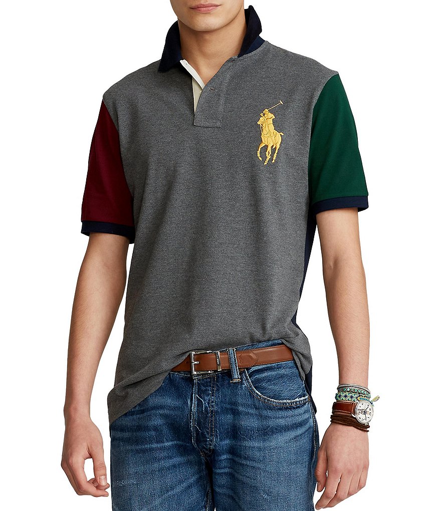 Polo Ralph Lauren Classic-Fit Big Pony Color Block Short-Sleeve Polo Shirt