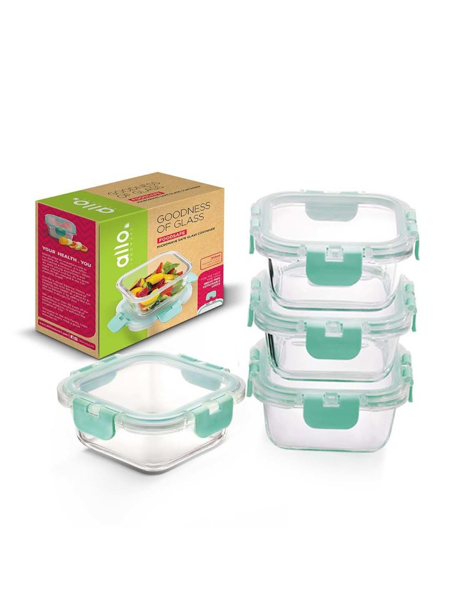 Allo Borosilicate Glass Containers with Lids Microwave Safe Container for Glass Storage Containers