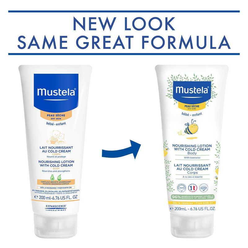 Mustela Nourishing Baby Body Lotion Moisturizing Baby Cream for Dry Skin -  6.76 fl oz