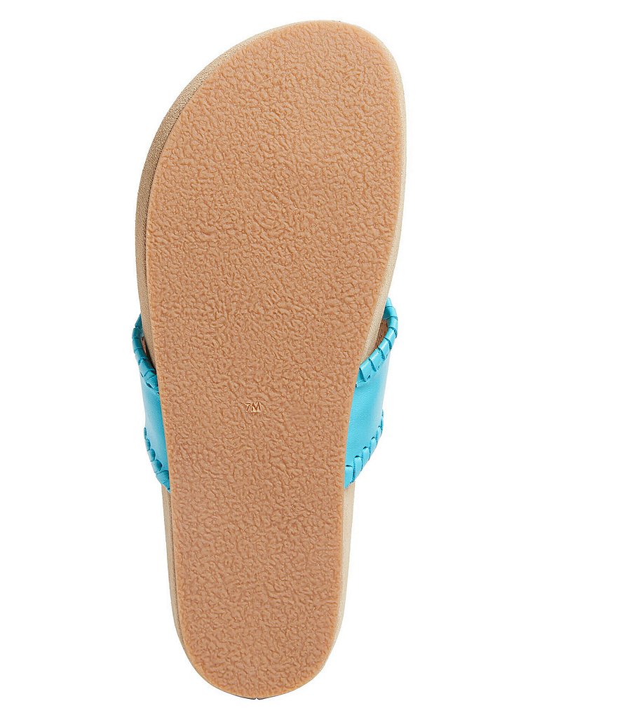 Jack Rogers Jacks Comfort Leather Whipstitch Detail Thong Sandals