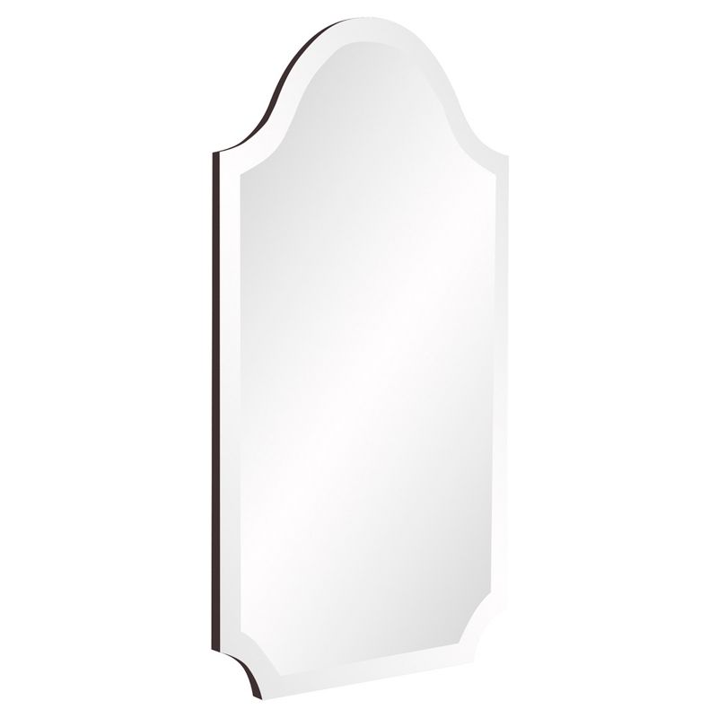Frameless Rectangular Mirror with Arch and Scalloped Corners - Howard Elliott