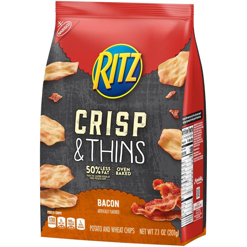Ritz Crisp & Thins Bacon Potato And Wheat Chips - 7.1oz