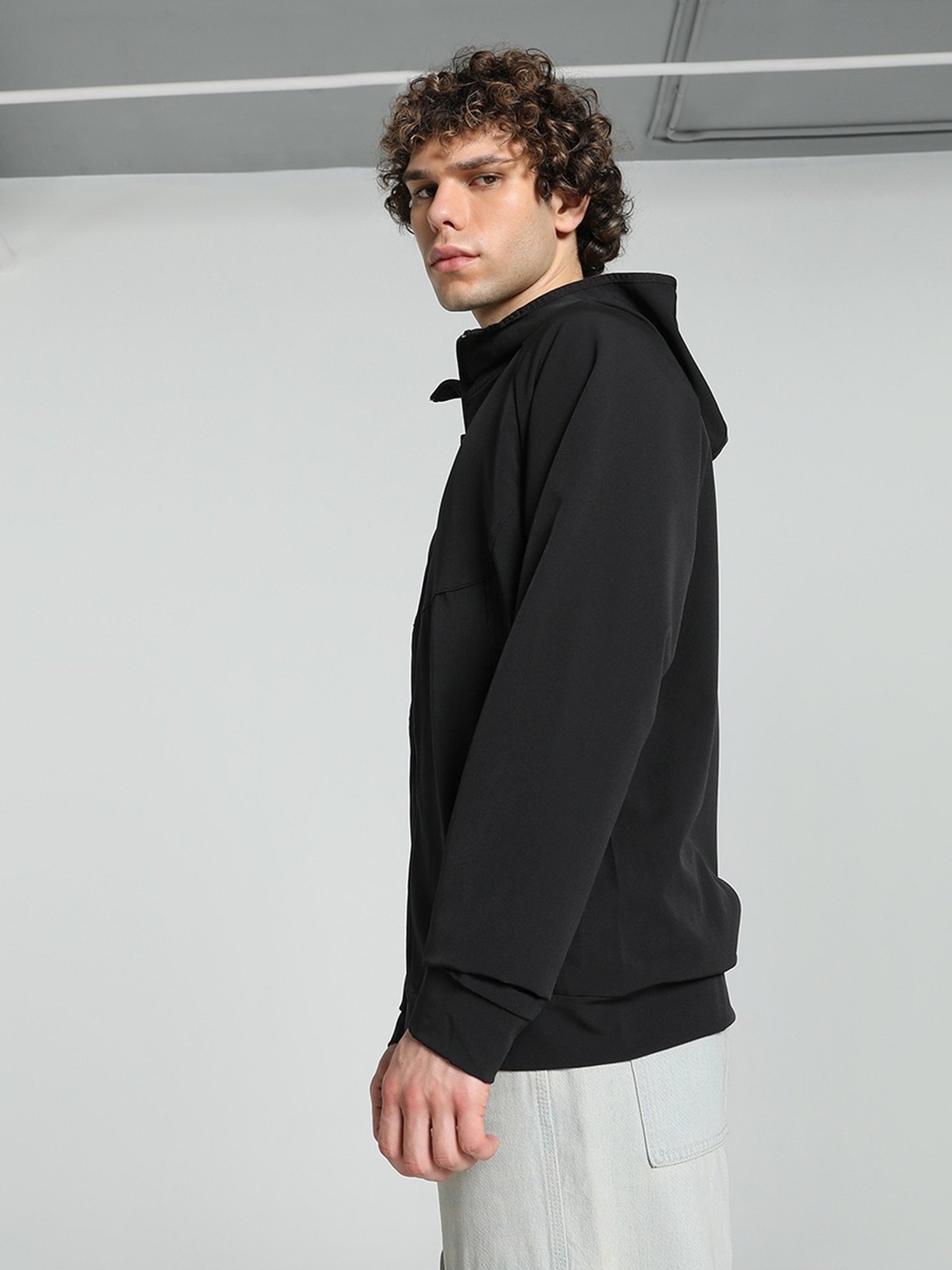 Slowave Teal Regular Fit Sports Hooded Jacket