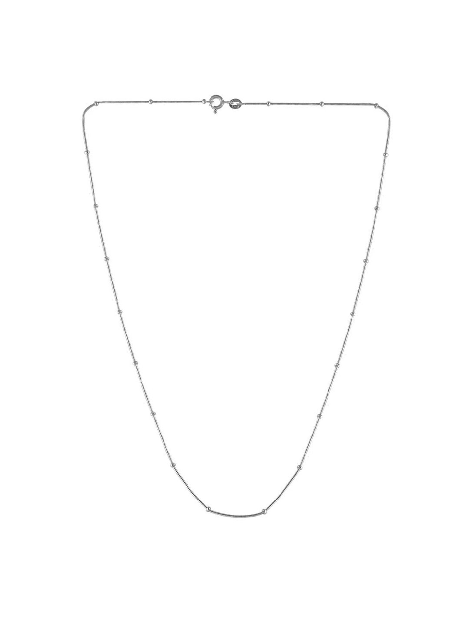 Rihi by P.C. Chandra Jewellers Silver Ball Necklace Chain For Women & Girls