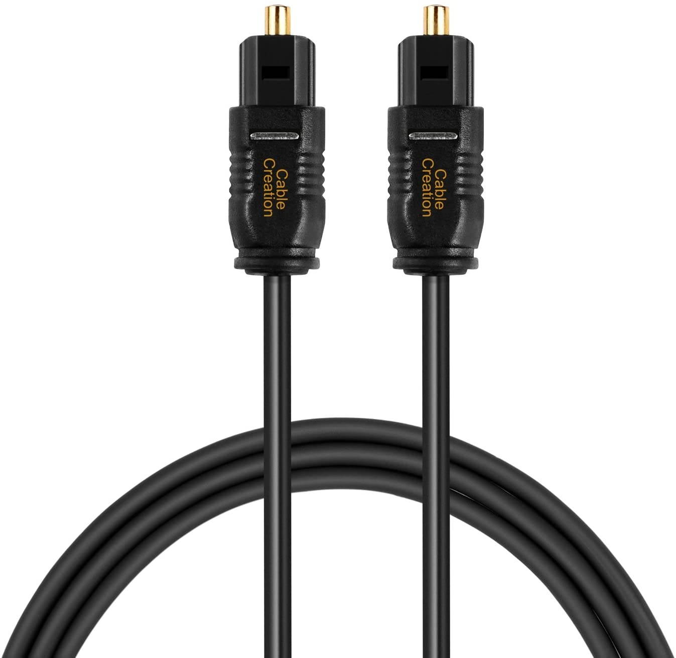 CableCreation Optical Digital Audio Cable 15FT Thin Fiber Optic Toslink Gold Plated Optical S/PDIF Cord for Home Theater Sound Bar TV PS4 Xbox VD/CD Player Game Console& More Black/OD:2.2MM