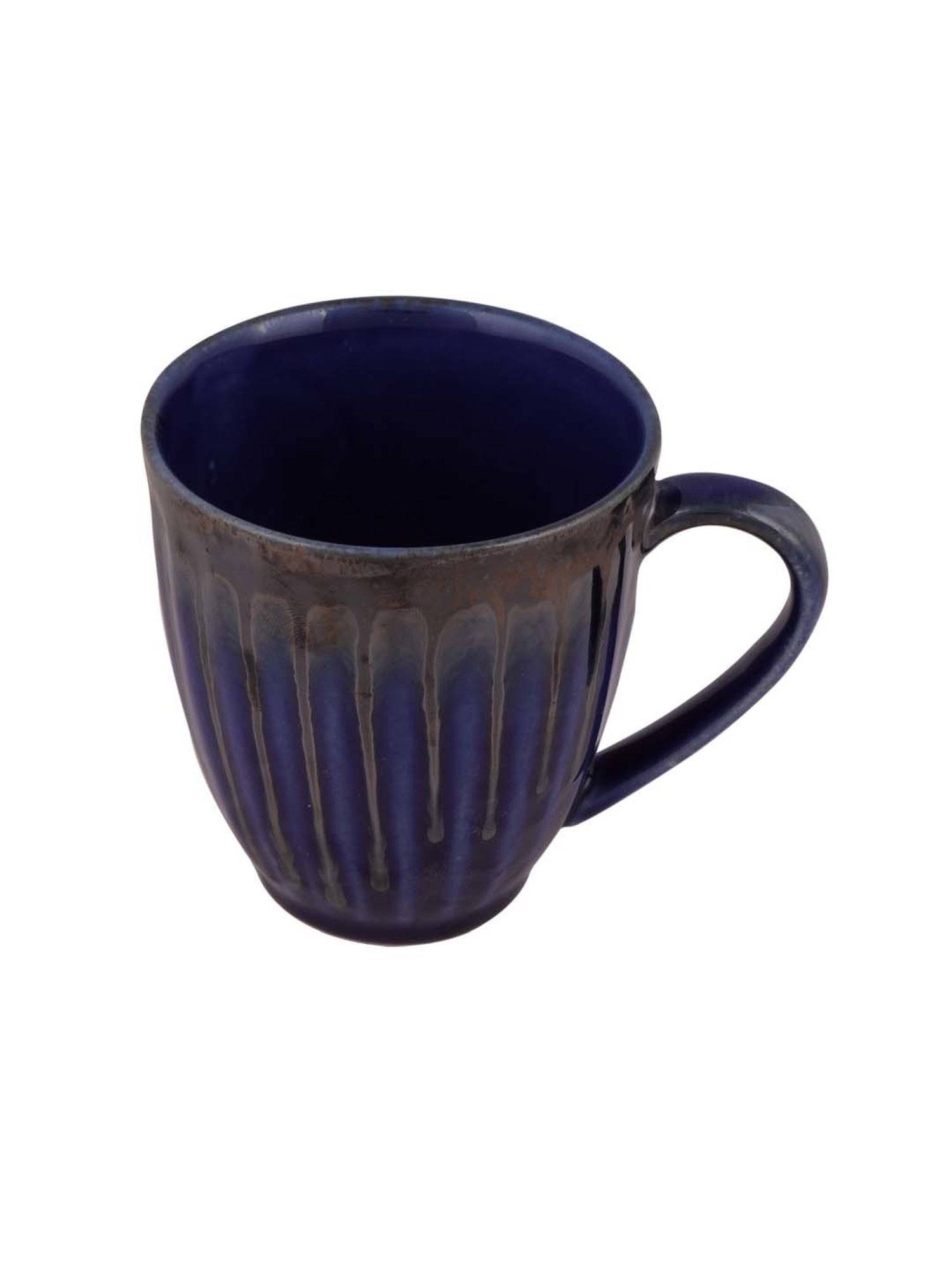 Homesake 'Altered Glaze Latte Melon' Navy Ceramic Mug (0.26 L) - Set of 2