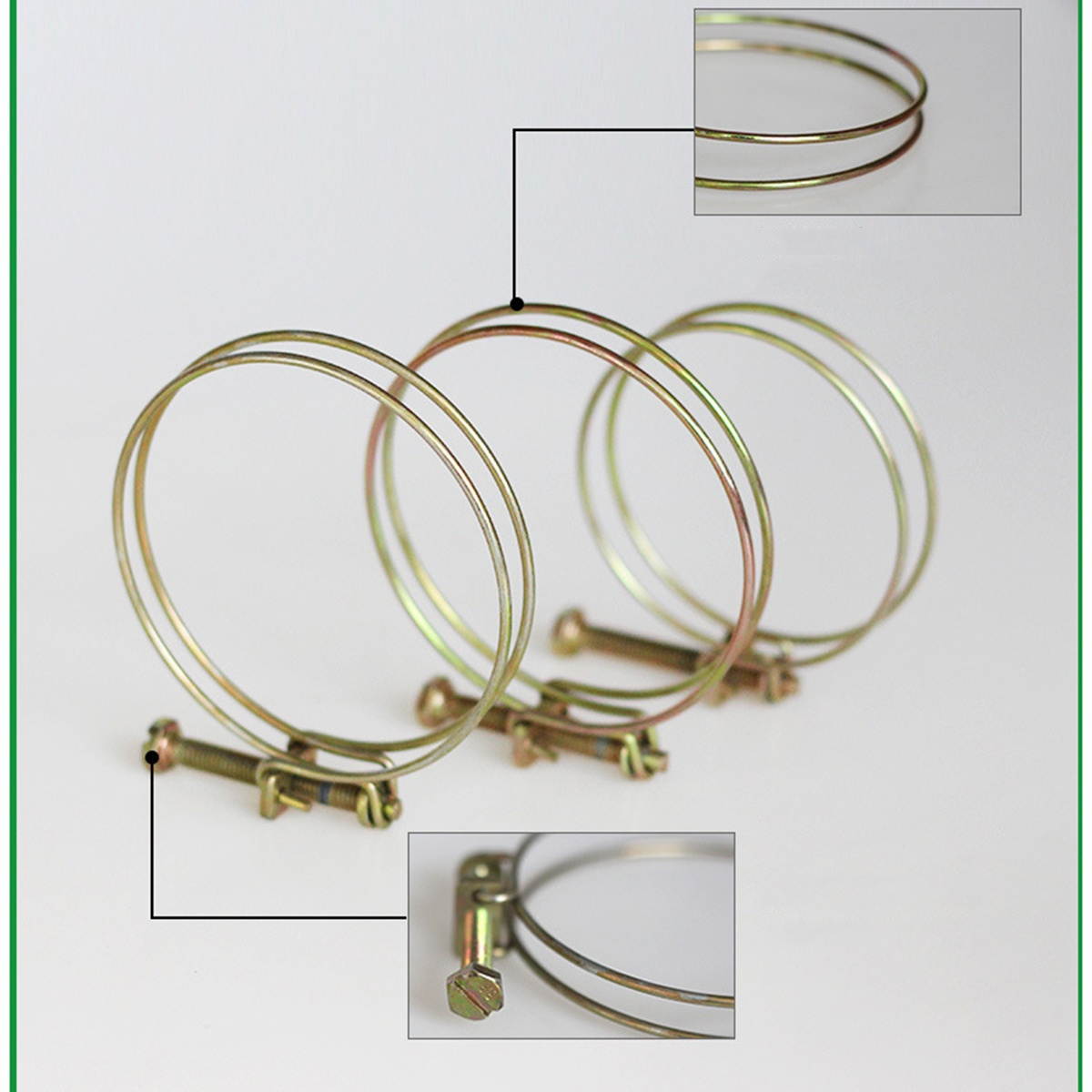 4 Pcs Wire Hose Clamp Adjustable Stainless Steel Pipe Clamp Double Wire Hose Clip Clamps for Woodworking Hoop Plumbing Fastener (4 Inch)