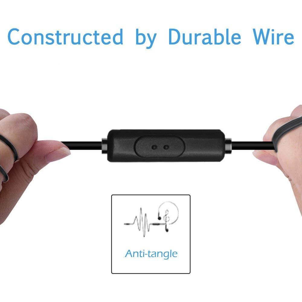 2 Packs Magnetic Earbud Headphones with Remote & Microphone, DaKuan in Ear Earphone Stereo Sound Noise Isolating Tangle Free for Smartphones, Laptops, Gaming, Fits All 3.5mm Interface Device