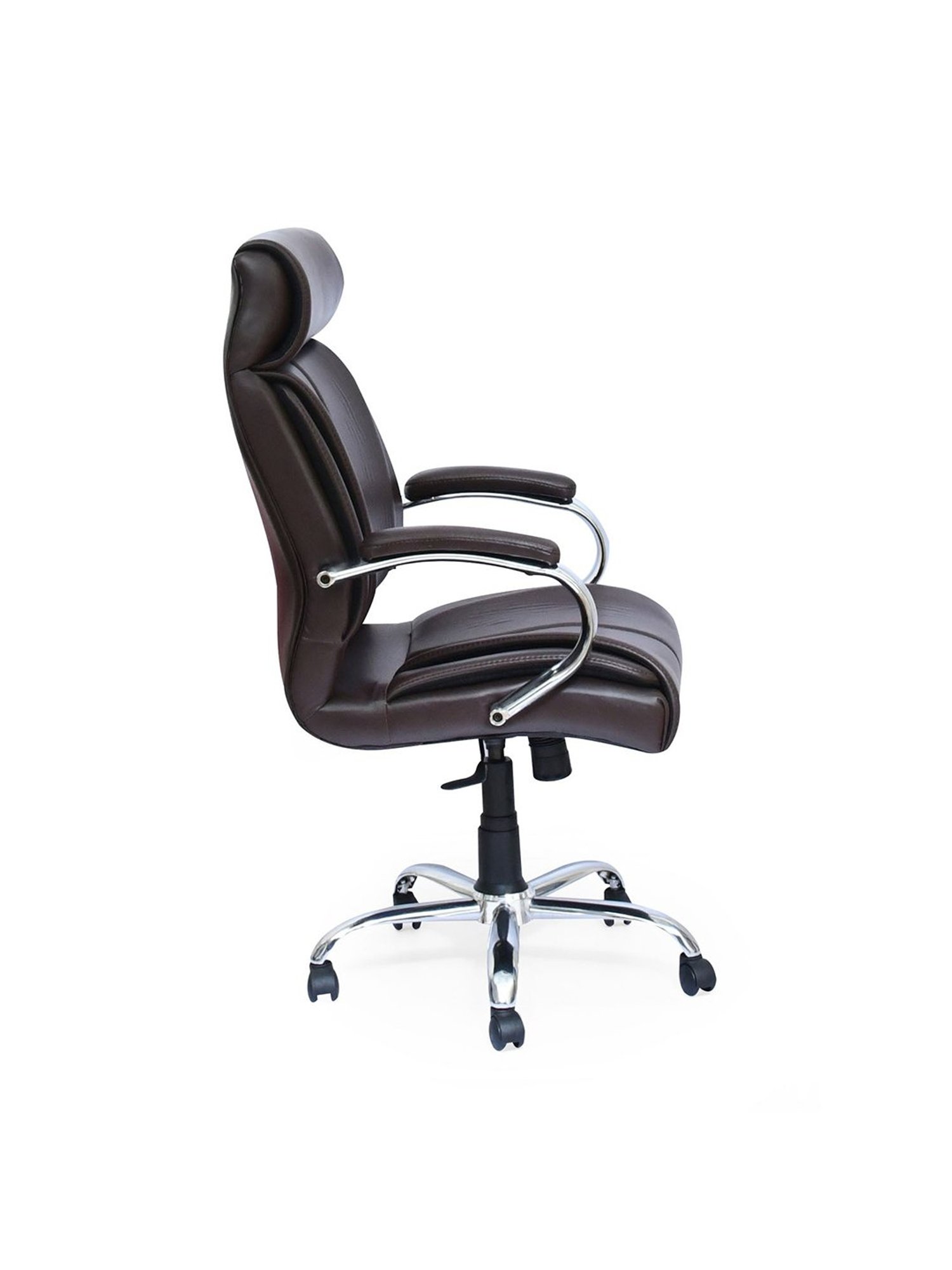 Nilkamal Belgrade Brown Nylon Belgrade Leatherette Ergonomic High Back Office Chair