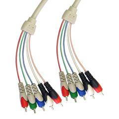 CableWholesale 10V2-13106 RCA Component Video With Audio Cable  3 RCA Male (RGB) and 2 RCA Male (Audio)  6 foot