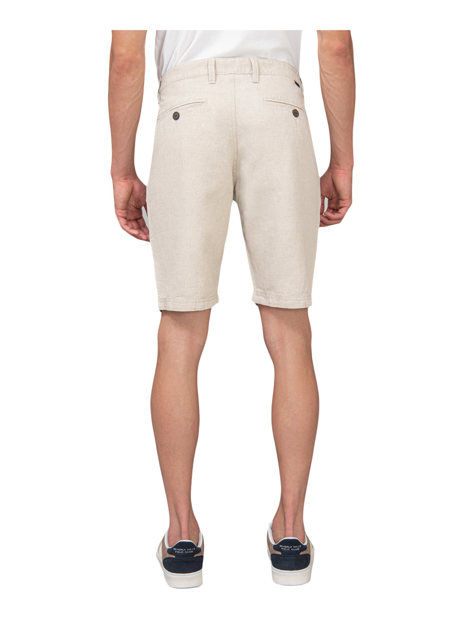 Beverly Hills Polo Club Beige Cotton Regular Fit Shorts
