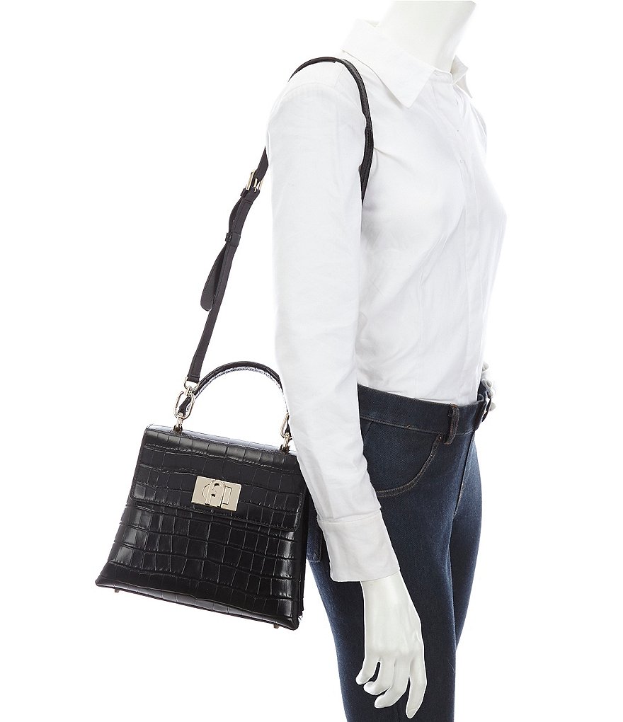 Furla 1927 Small Crocodile Top Handle Satchel Bag
