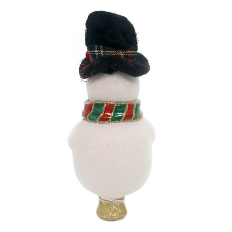 Tree Topper Finial 7.75" Snowman Tree Topper Finial Glittered  -  Tree Toppers