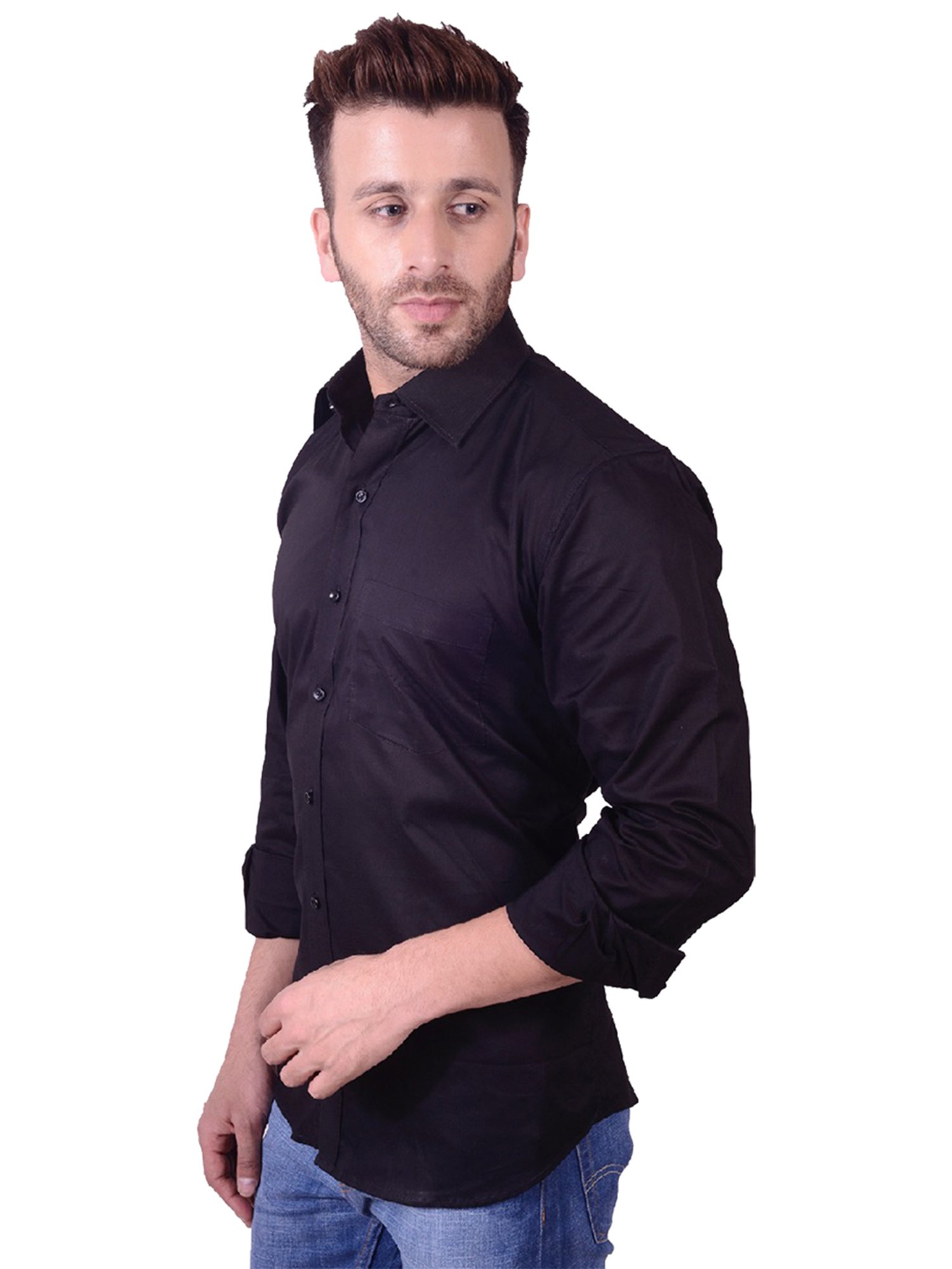 Hangup Plus Midnight Black Regular Fit Shirt