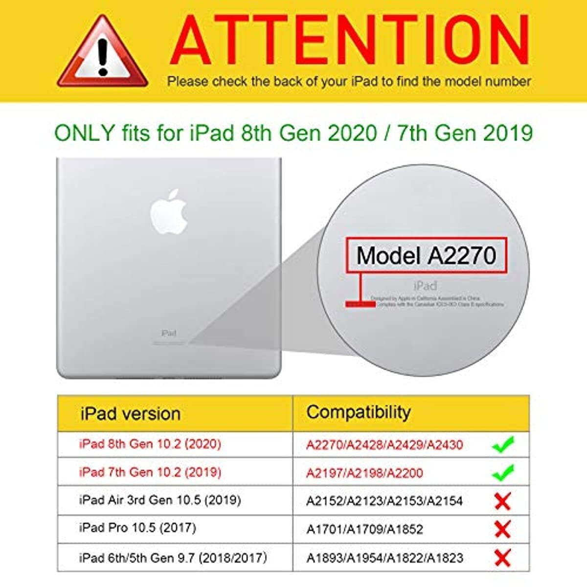 Fintie SlimShell Case for New iPad 8th Gen (2020) / 7th Generation (2019) 10.2 Inch - Soft TPU Protective Stand Back Cover, Supports Auto Wake/Sleep, Marble White