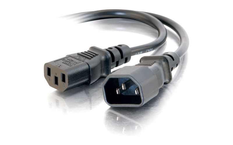 C2G 1ft 18 AWG Computer Power Extension Cord (IEC320C14 to IEC320C13) - 1ft