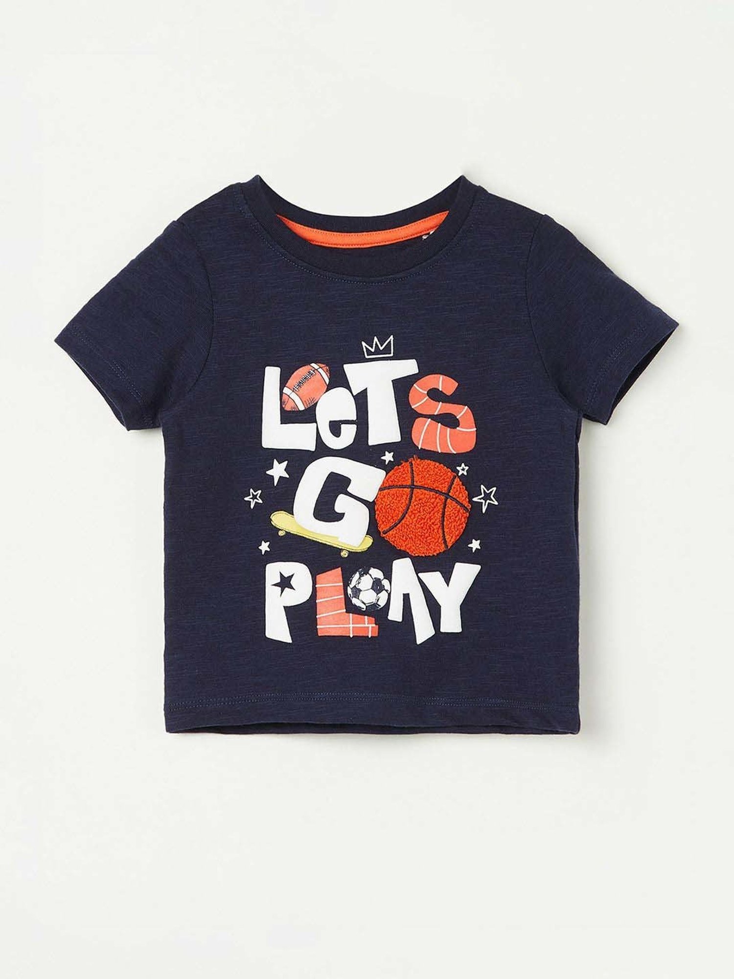 Juniors by Lifestyle Kids Navy Cotton Printed T-Shirt