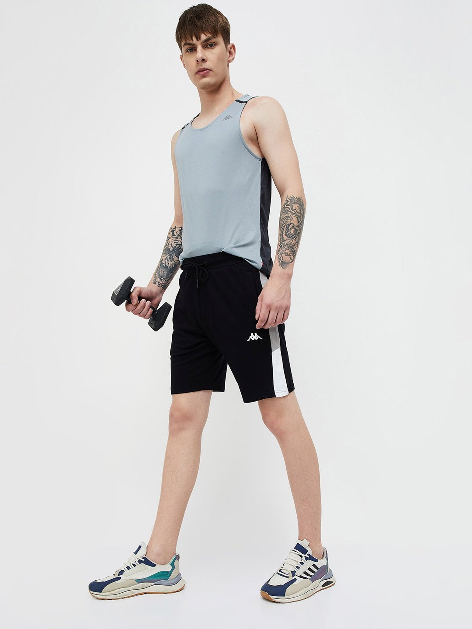 KAPPA Black Regular Fit Sports Shorts