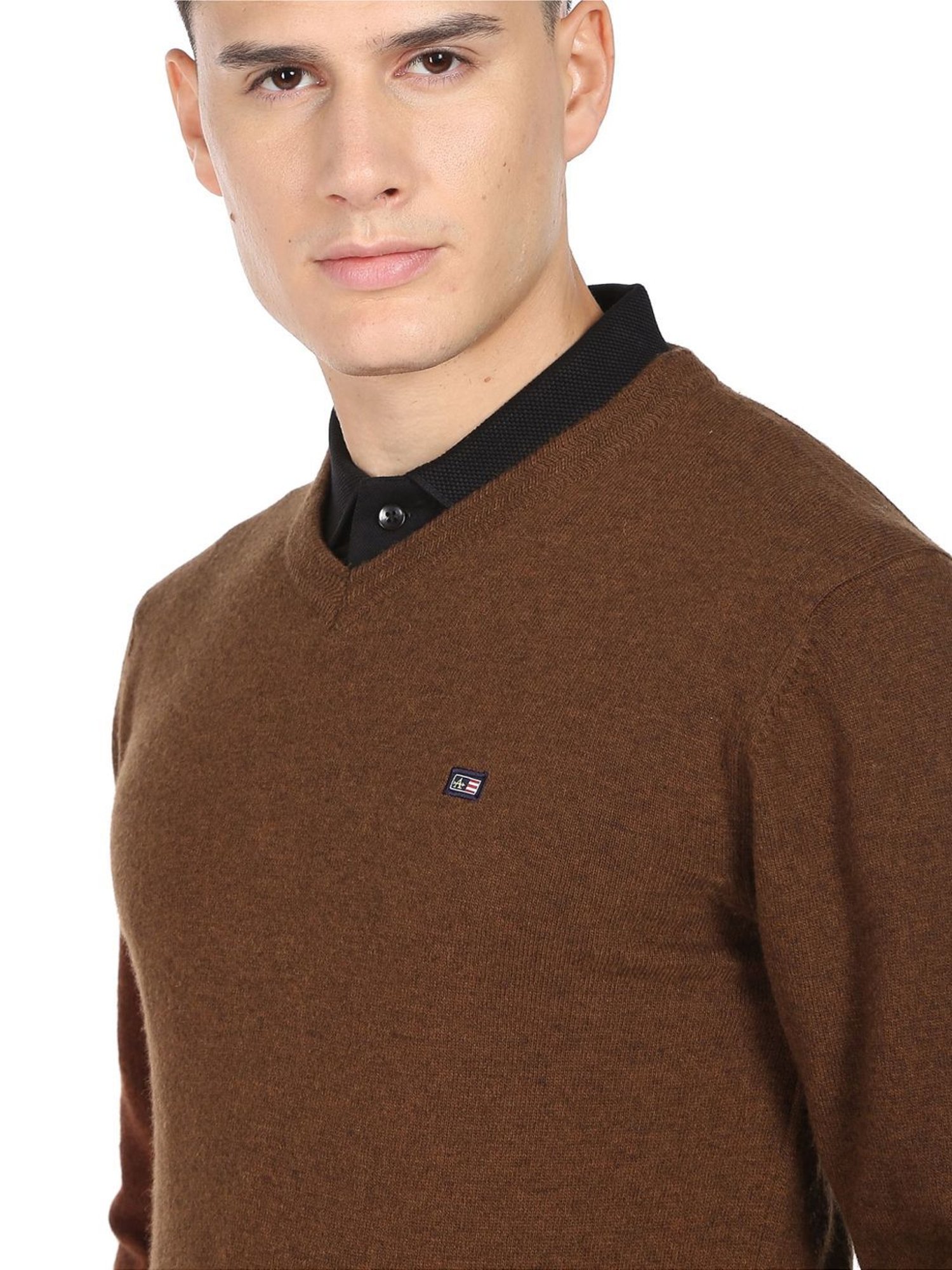 Arrow Sport Brown Regular Fit Sweater