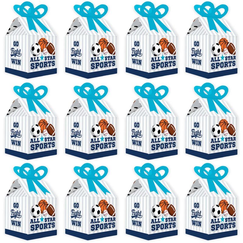 Big Dot of Happiness Pizza Party Time - Square Favor Gift Boxes - Baby Shower or Birthday Party Bow Boxes - Set of 12