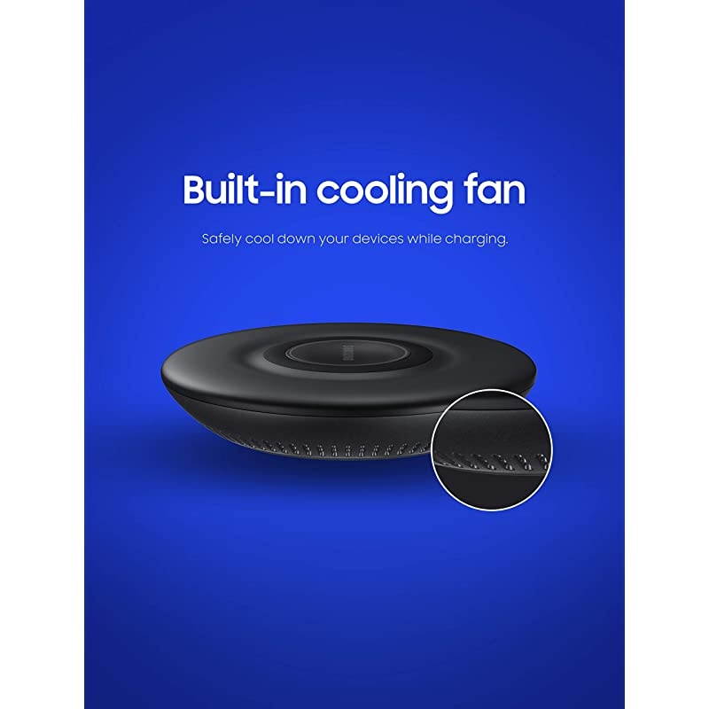 Qi Certified Fast Charge Wireless Charger Pad (2019 Edition) with Cooling Fan for Galaxy Phones, Watches and Apple Iphone Devices - US Version