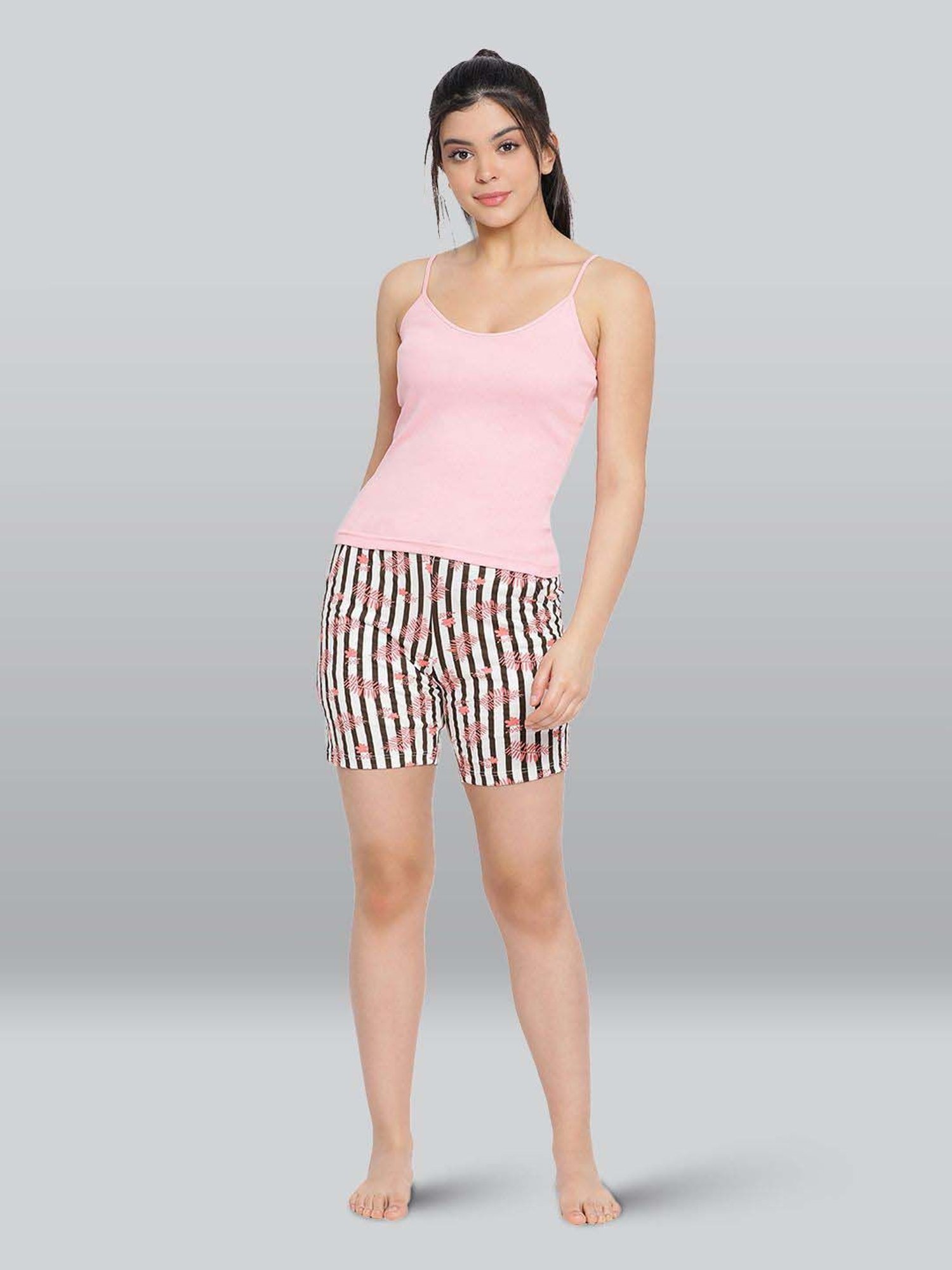 Lyra Pink Cotton Plain Camisole