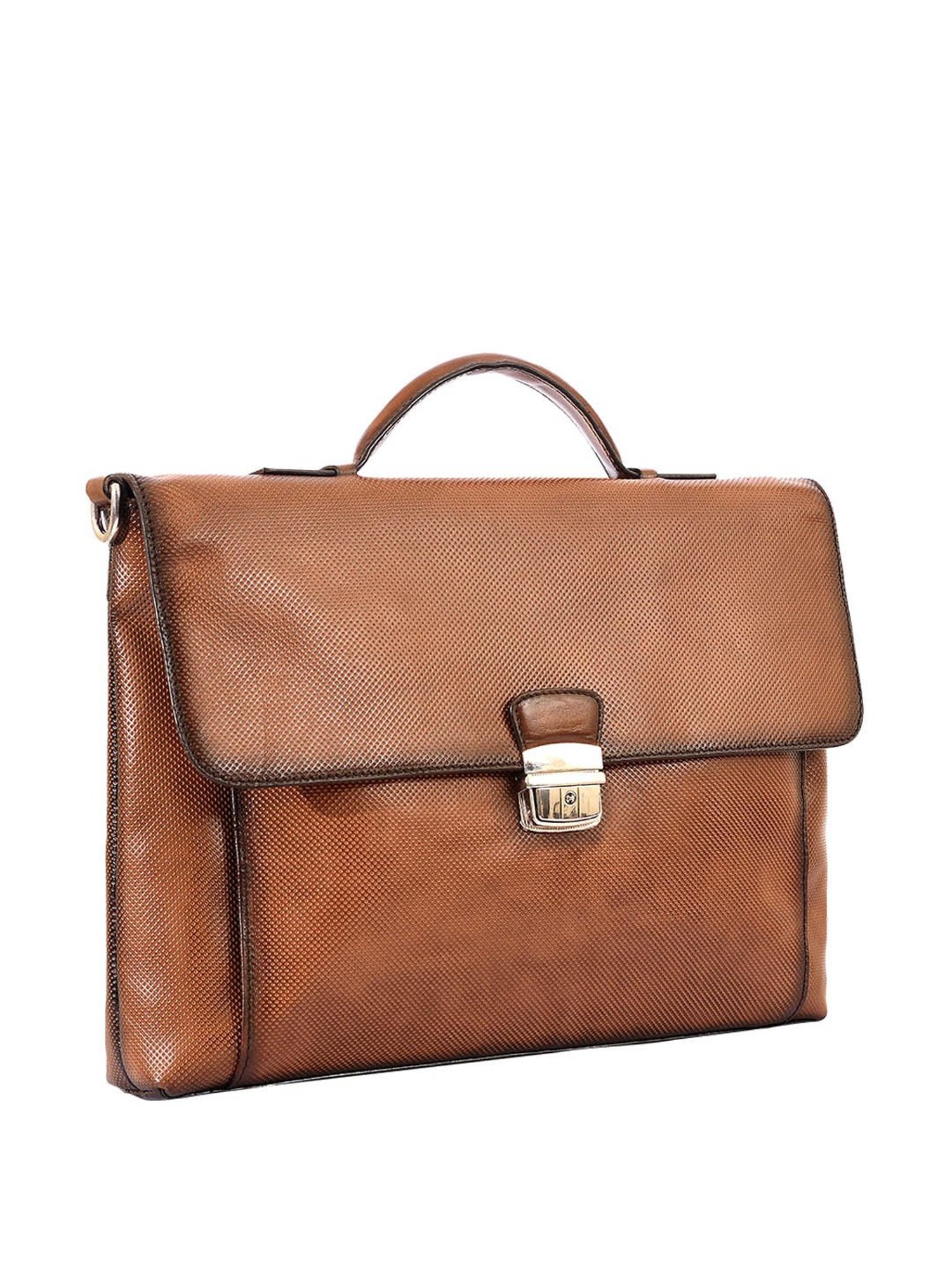 Eske Tan Leather Large Messenger Bag