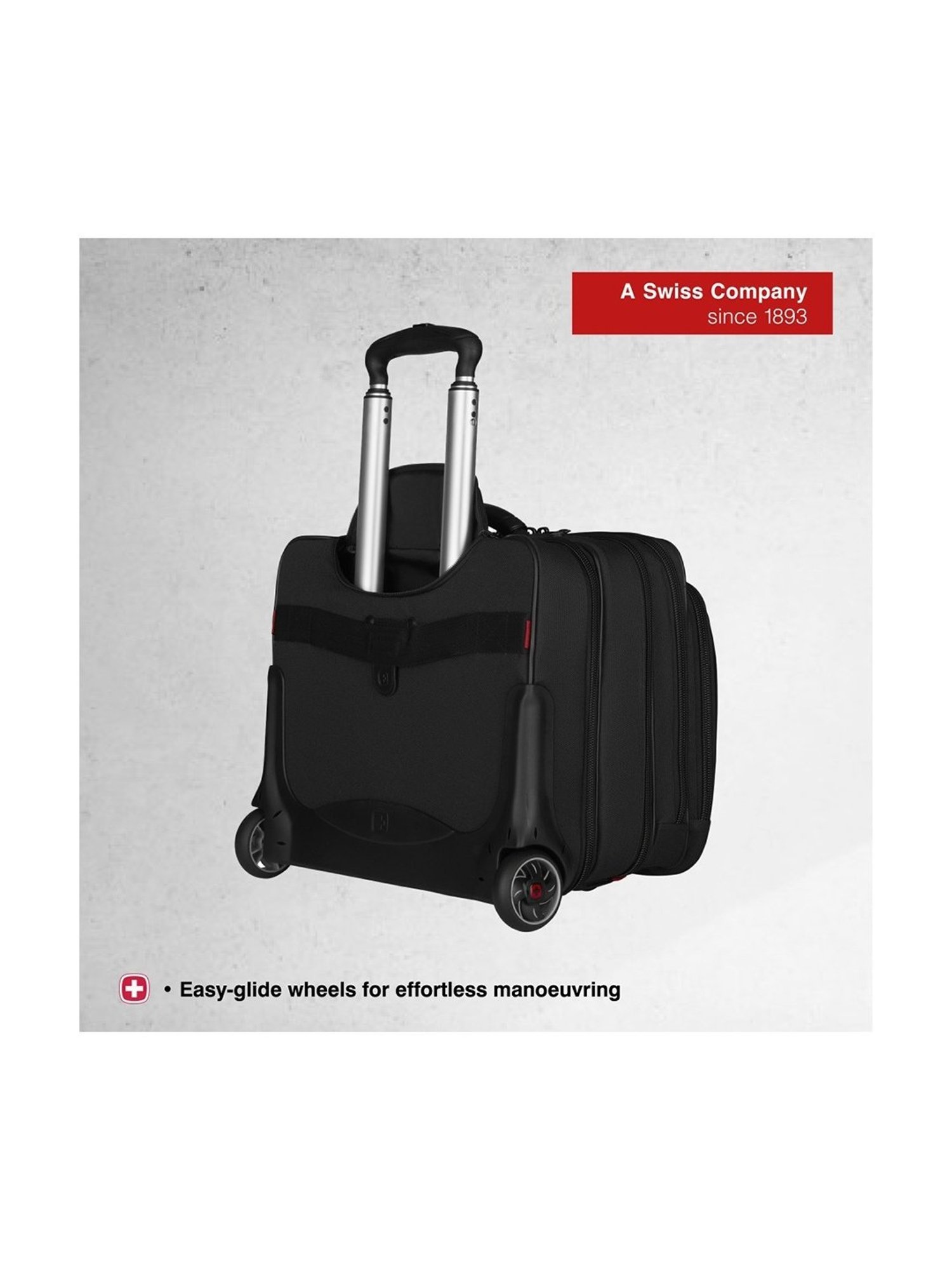 Wenger Patriot Black 2 Wheels Medium Soft Cabin Trolley - 43 cm