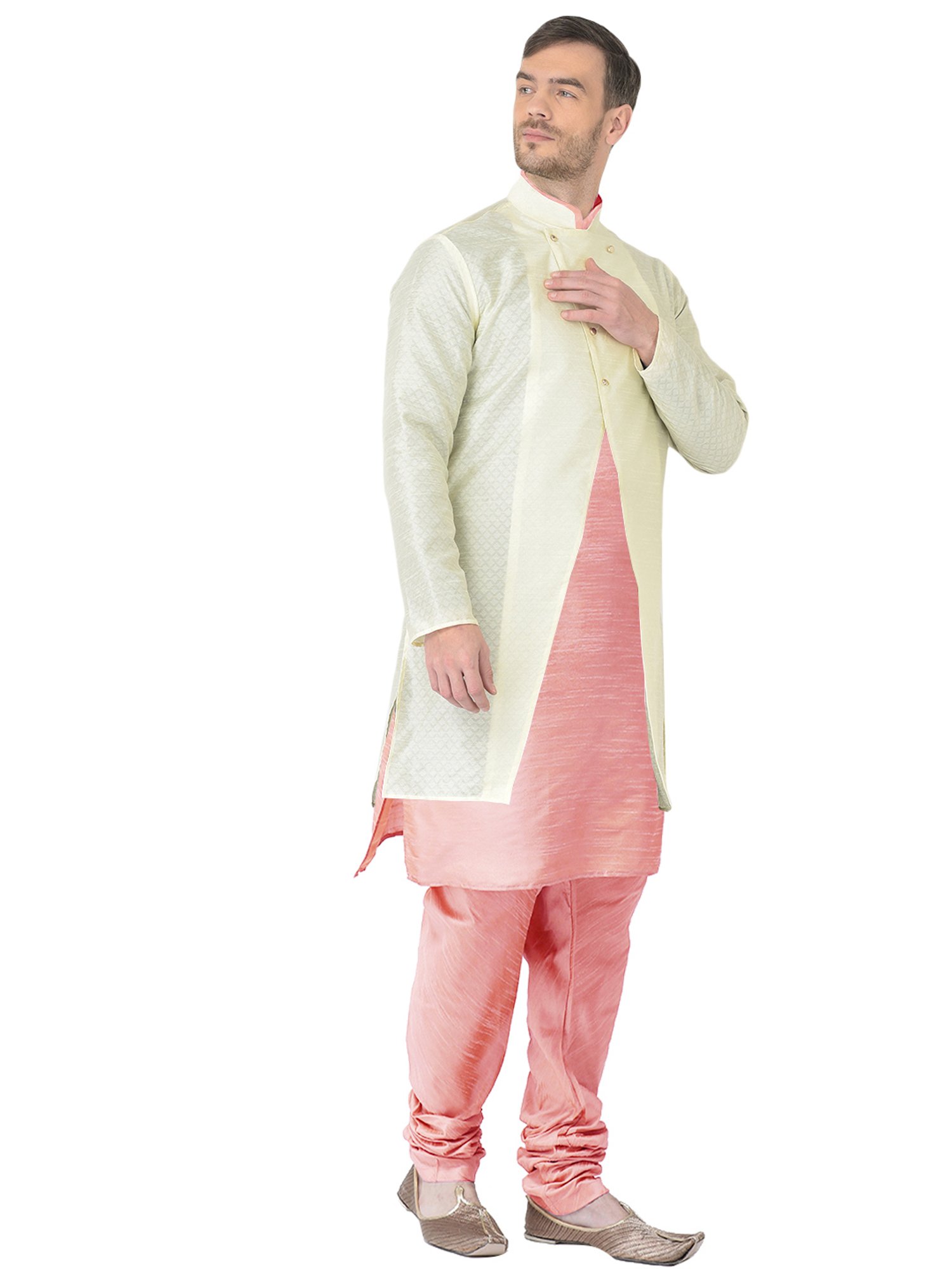 SG RAJASAHAB Multi Regular Fit Self Pattern Kurta Set